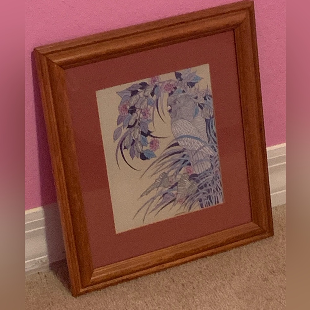 Framed Bird Print by Lawrence Reiter